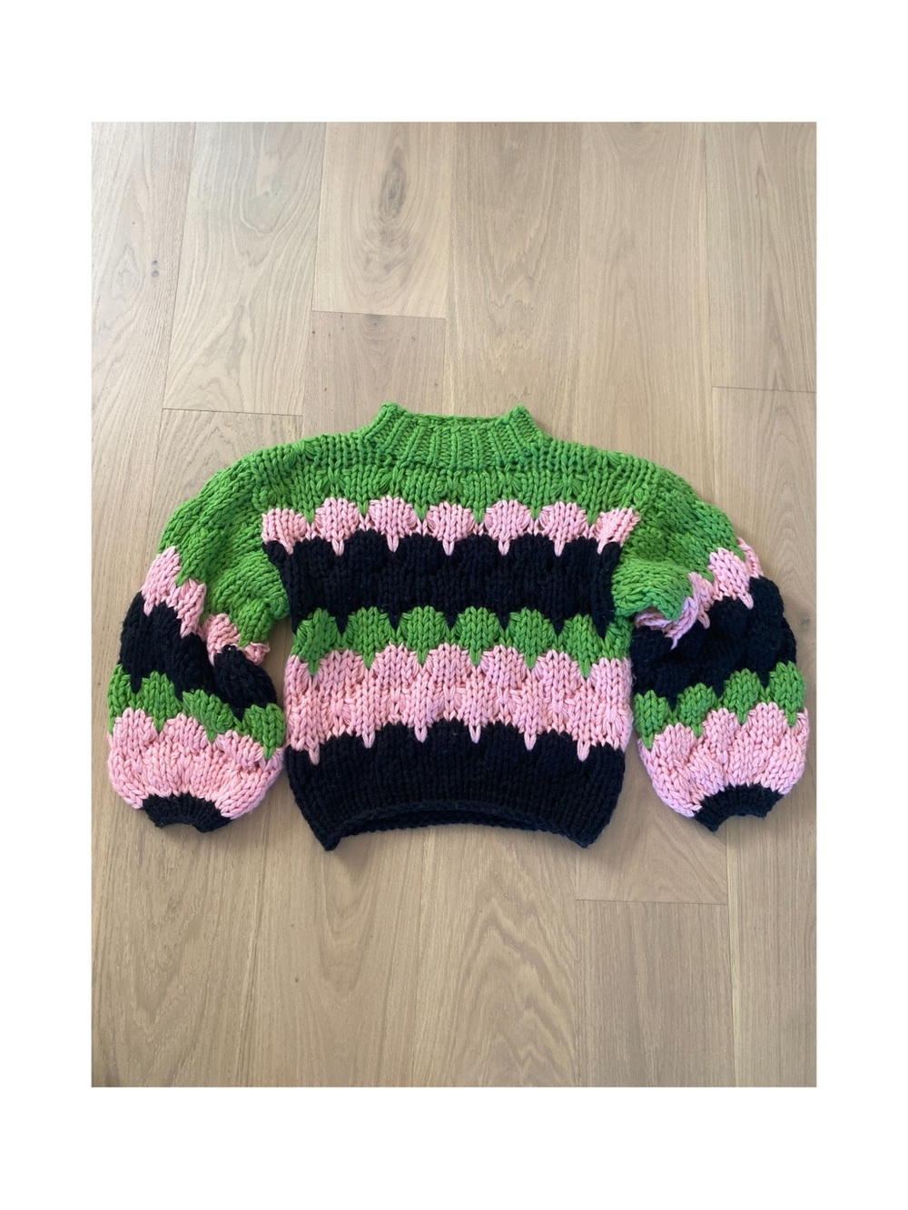 BTB Los Angeles Sasha Chunky Sweater Striped Wool Blend